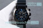 Lower Price Clone Panerai Submersible Black Bezel Black Rubber Strap Watch 45mm